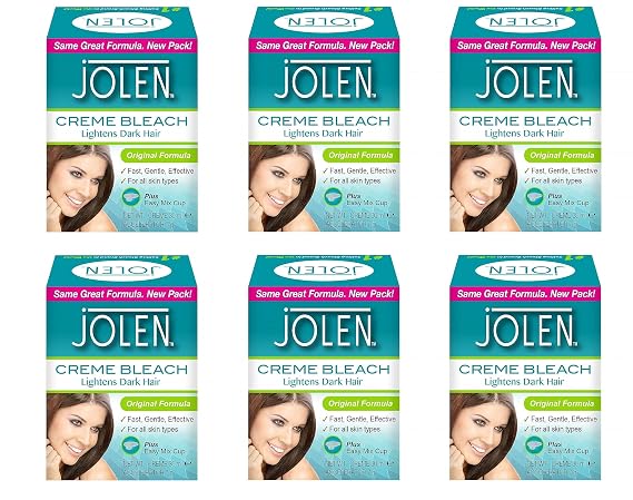 Jolen creme bleach lightens dark hair 30ml (6 Pack)