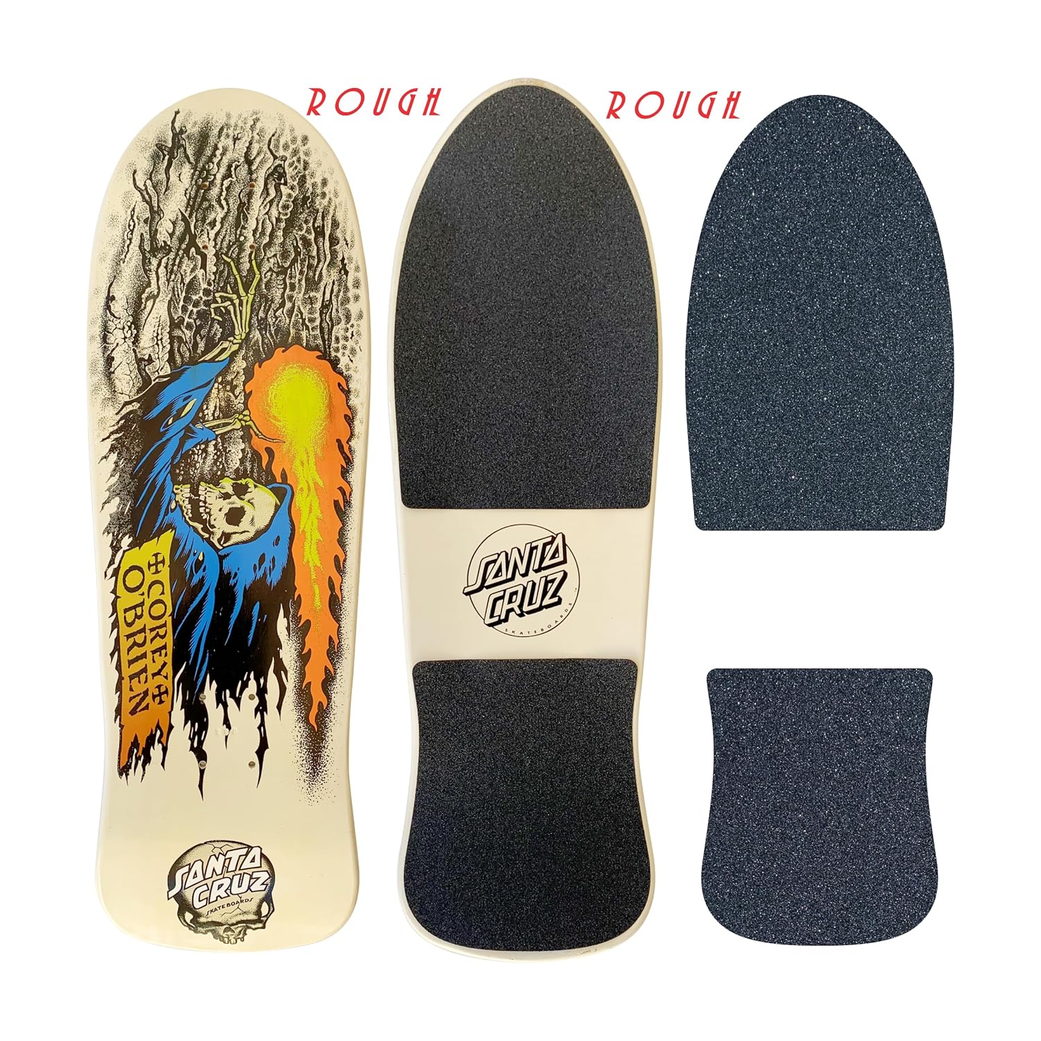 Die-Cut Style Skateboard Grip Tape for Santa Cruz Corey O'Brien Reaper Reissue (Clear)