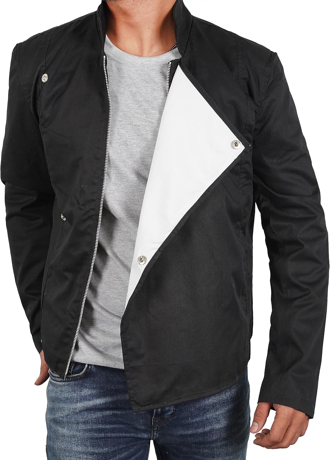 Jedi Costume Outfit Men's 80s Halloween Cosplay Return Black Cotton Biker Jacket For Adults