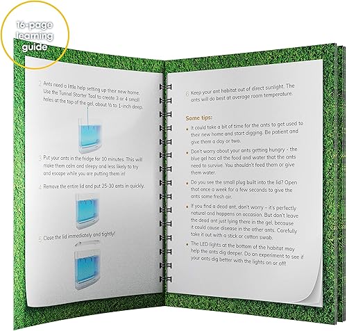 Miniatura 9 de Dan&Darci Kit de terrario de granja de hormigas iluminadas para niños, hábitat LED para hormigas vivas con gel rico en nutrientes, míralas cavar sus