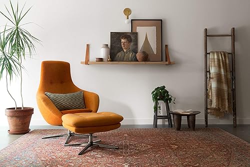 Miniatura 23 de Loloi Loren Collection LQ-01 - Alfombra de pasillo color azul/ladrillo de 2 pies 6 pulgadas x 7 pies 6 pulgadas Azul/ ladrillo,Agua,Azul /