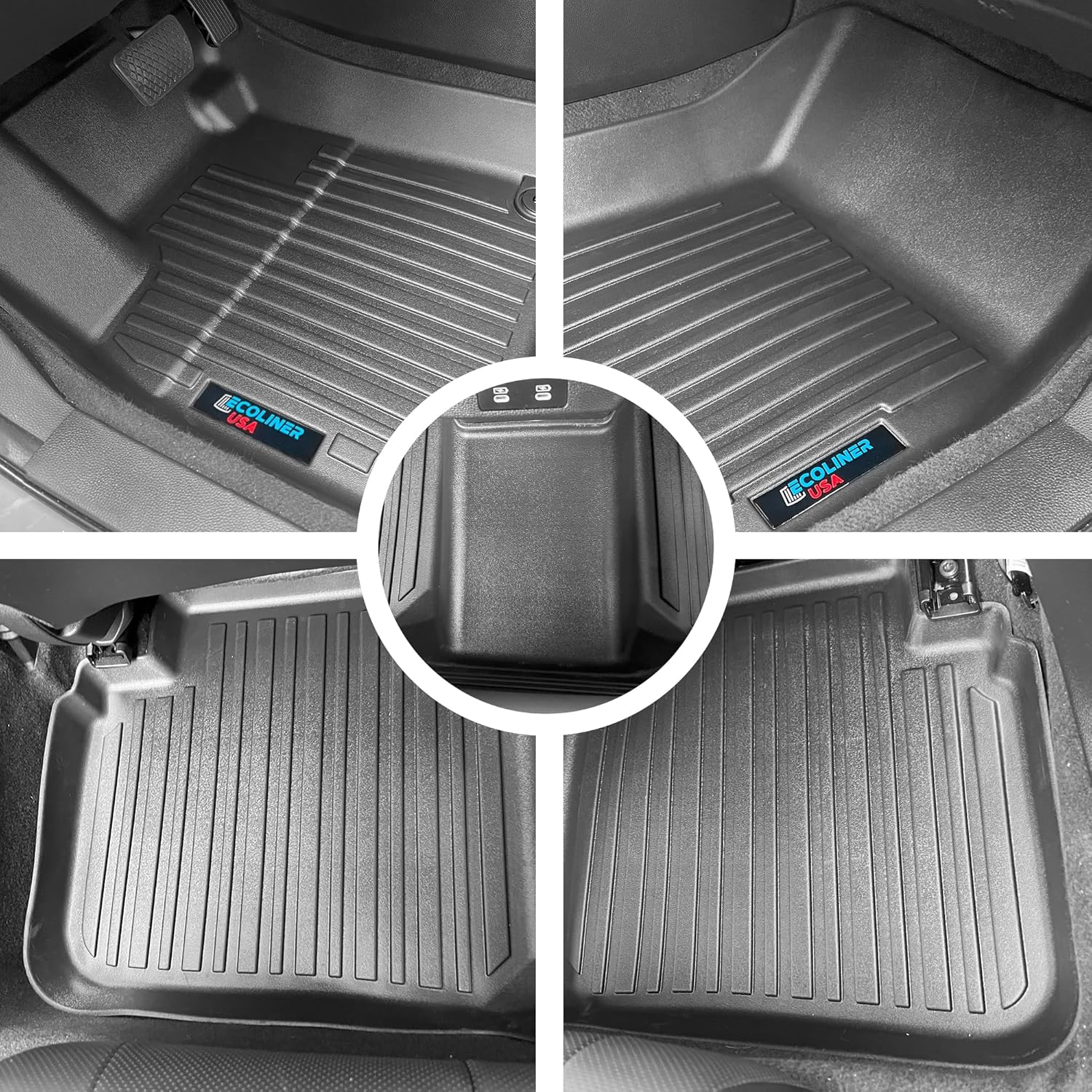 Automotive 3D Floor Mats Set Cargo Liner for Honda Accord Hybrid 2023-2025 | Heavy Duty All Weather Floor Protection Car Accessories | Black Liner Carpets Mat for Honda Accord