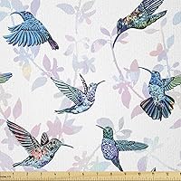 Vista 150 de Lunarable Tela suculenta de The Yard, flores en acuarela estilo pintura coloridas flores de primavera tema de jardinería, tela de microfibra