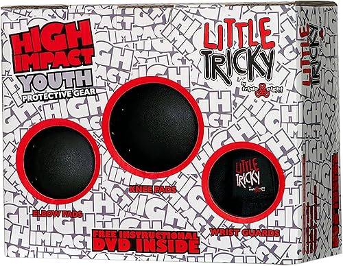 Miniatura 7 de Triple Eight Paquete de protección Little Tricky para jóvenes con DVD instructivo (negro, junior)