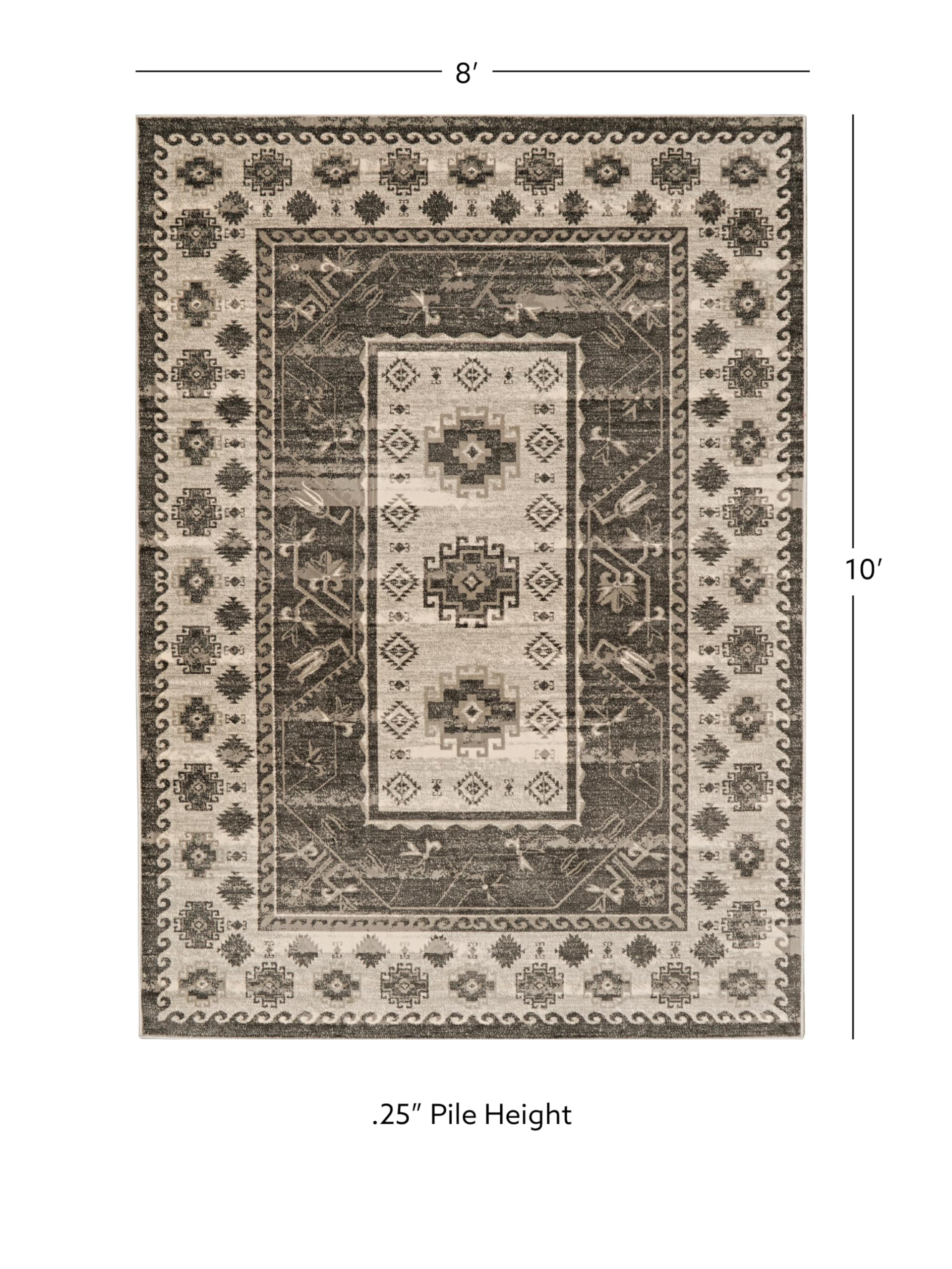 Amazon.com: Linon Vintage Collection Grey 8' x 10' Area