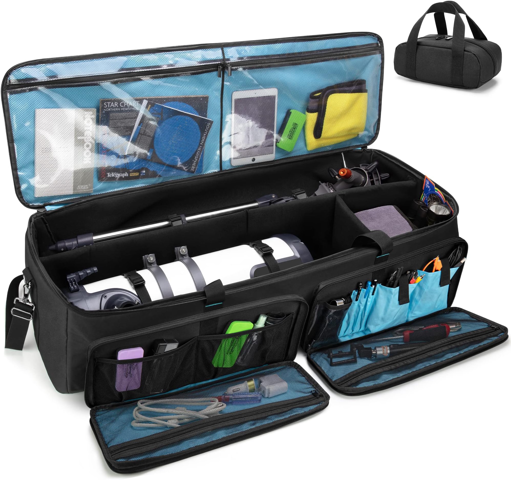 Astronomical Telescope Case, 40.8" Large Telescope Storage Bag for Telescope Tube & Tripod, Soft Padded Telescope Accessories Carry Case & Counterweight Bag Compatible with Celestron Telescope