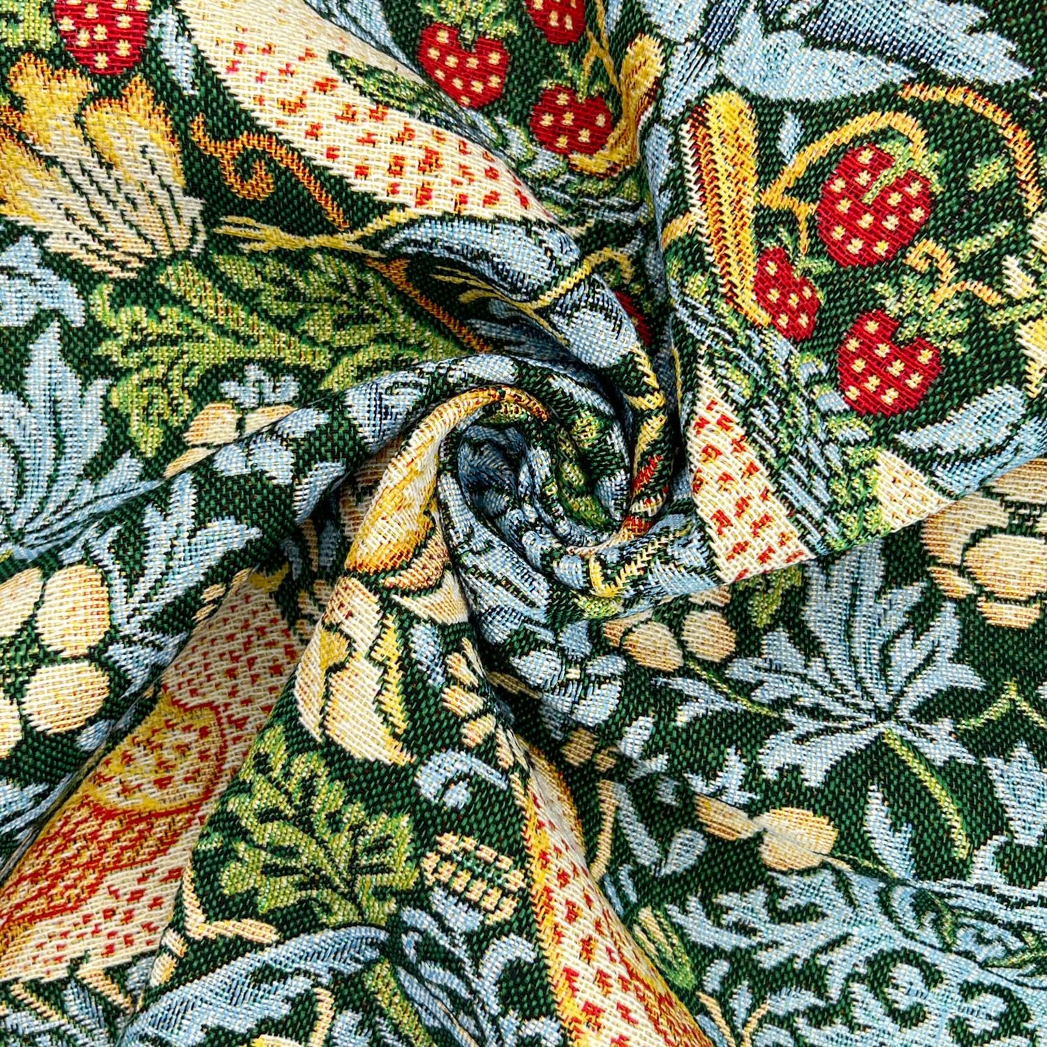 Cotton Woven Tapestry Upholstery Fabric Material Strawberry Thief Bottle 1MTR