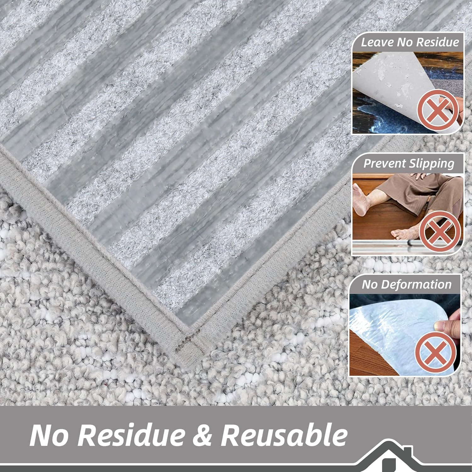 BEQHAUSE Stair Treads 15 Pack Self-Adhesive Stair Mats 28inX9in Stair Treads for Wooden Steps Non-Slip Stair Grips Polyester Soft Edging Stair Rugs Grey Stair Runner