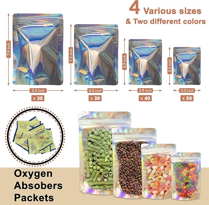 mylar resealable bolsas