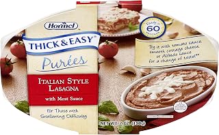 Thick & Easy Italian Style Beef Lasagna Purée, 7 oz Tray - Ready-to-Use Thickened Puree for Safe Swallowing