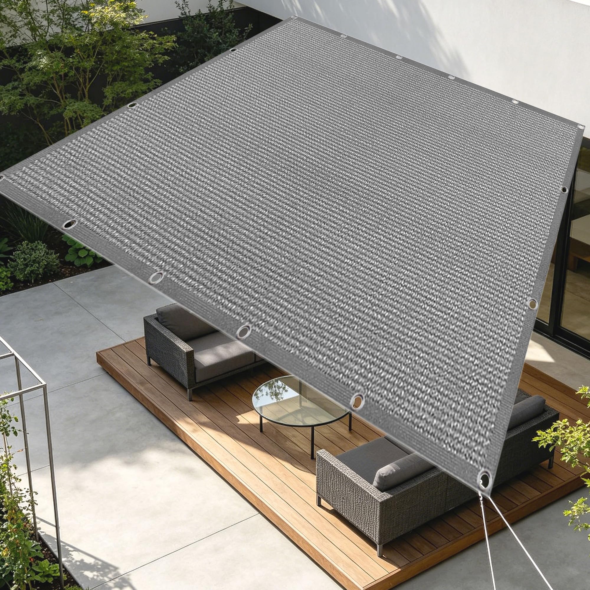 Toile d'ombrage de serres 1.7x3m gris clair permeale pour jardin