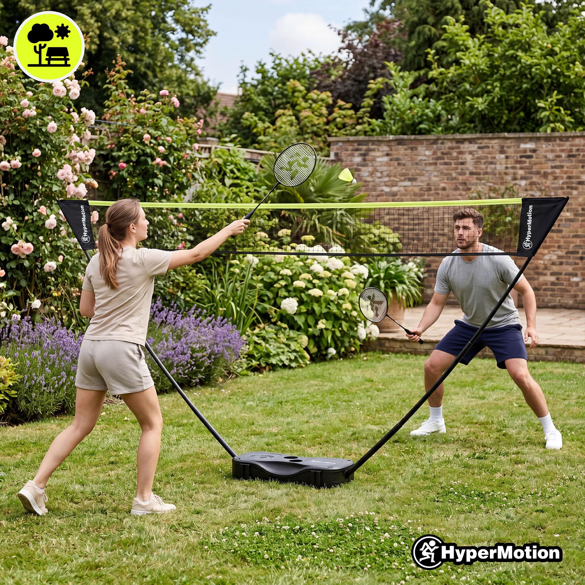 HyperMotion Racchetta Badminton - Racchetta Adulto in Acciaio con Borsa Oxford - Set Badminton Completo Giochi Esterni 0,75kg 10+