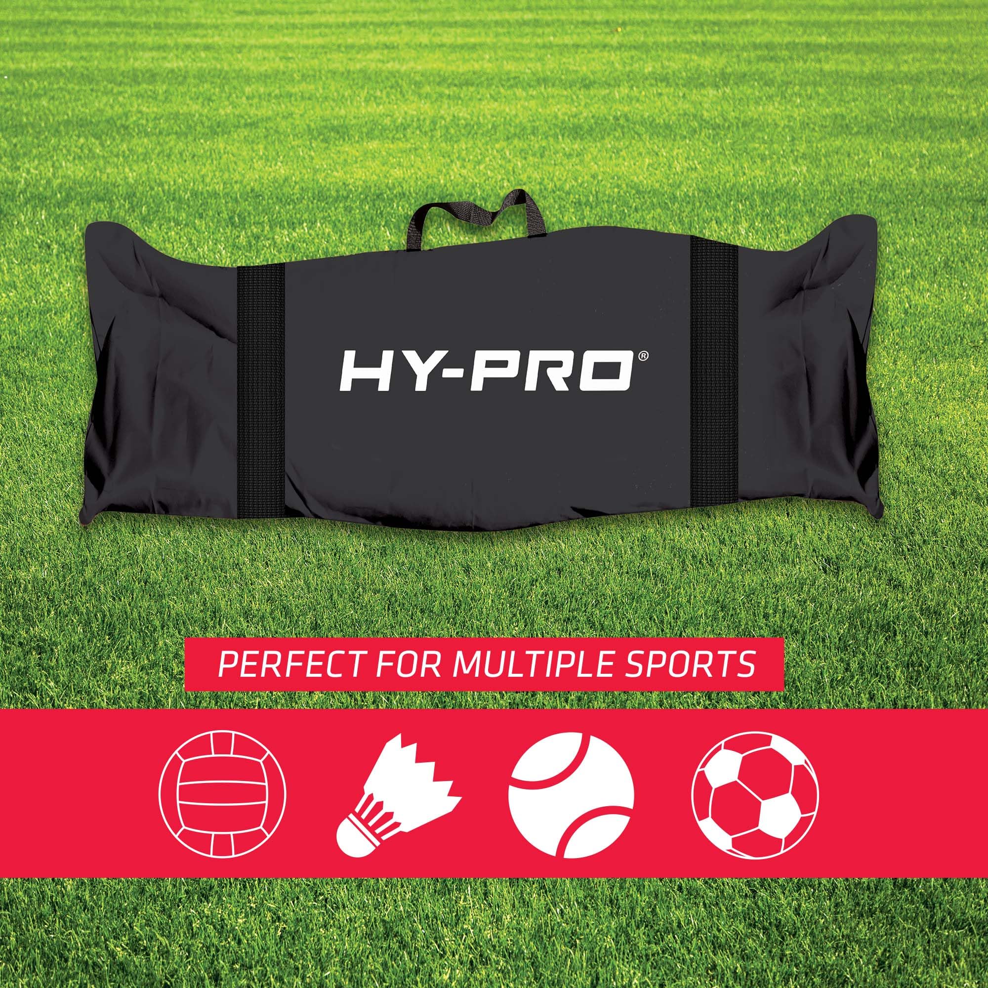 Hy-Pro Rete regolabile in altezza – altezza 3 m/4 m, facile da montare, leggera, borsa per il trasporto, rete sportiva ideale per bambini e adulti, badminton, tennis, pickleball, pallavolo