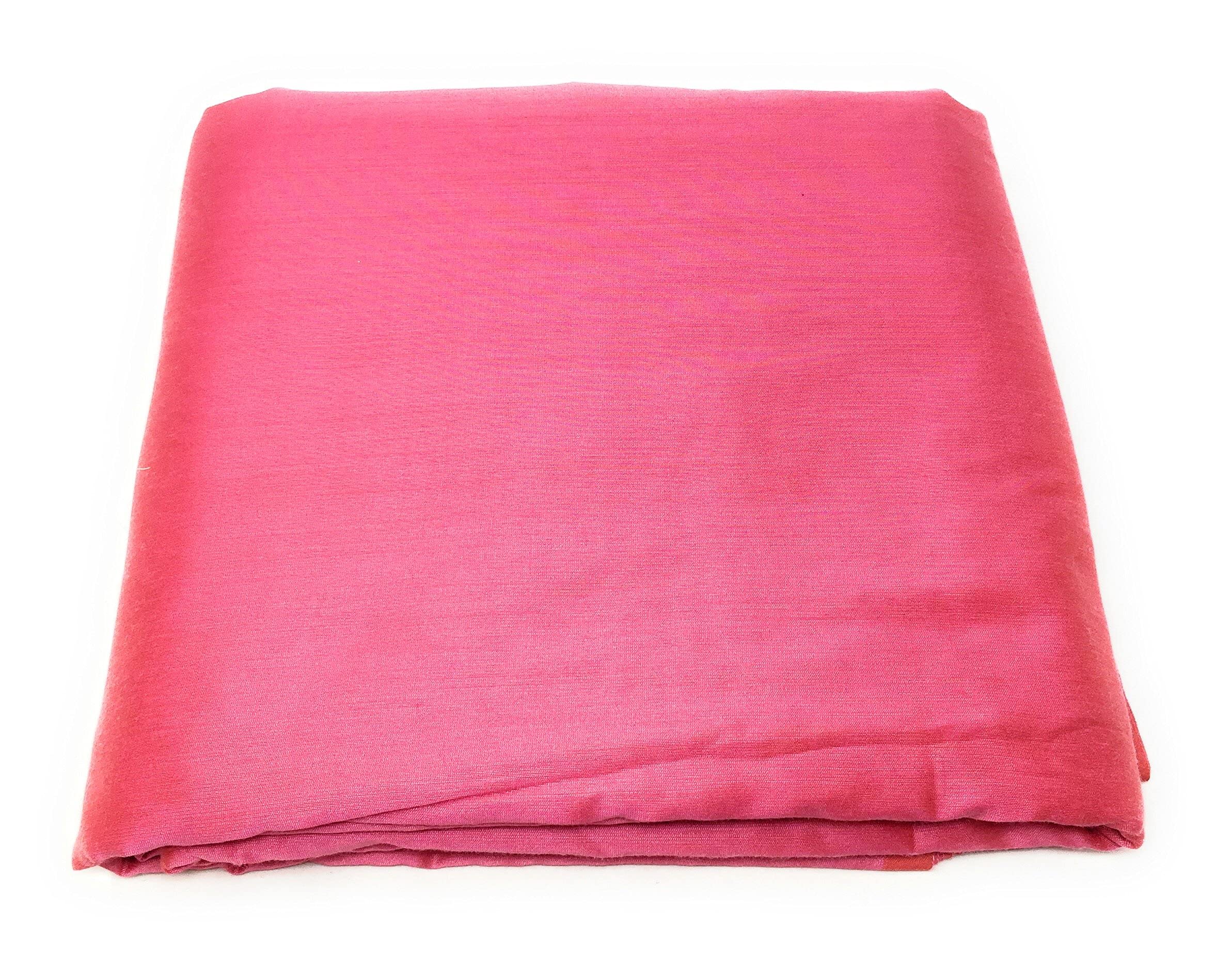 Inhika Women's Cotton Silk Plain Fabric for Blouse, Kurti, Unstitched Material by Meter (Pink, 3 Meter)