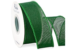emerald green wired burlap ribbon