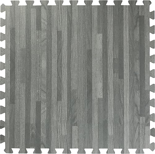 Miniatura 9 de Sorbus Tapetes de madera de grano de madera, tapetes entrelazados de espuma, azulejos de 38 pulgadas de grosor, tapetes de madera, bordes de