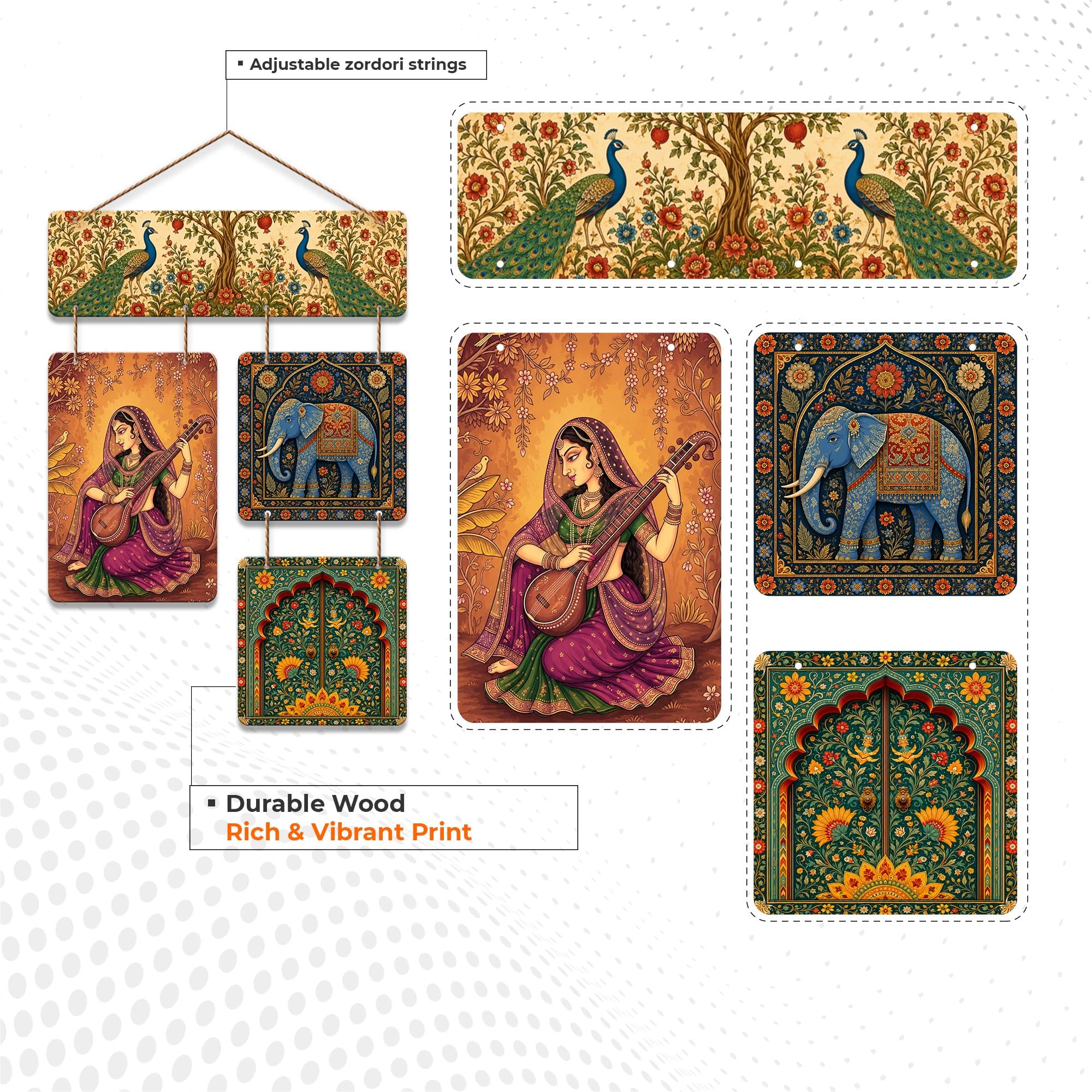 Indian Heritage Wall Hanging - Artvibes Decor -4