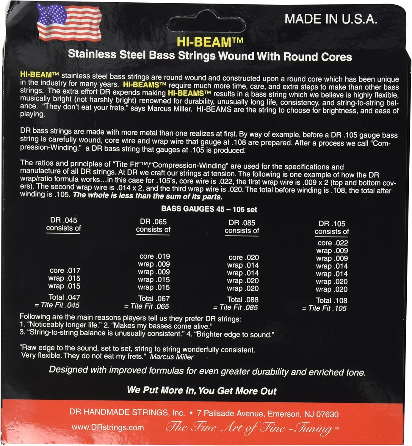 DR Strings HiBeam Round Core Bass Medium 6 String BigaMart