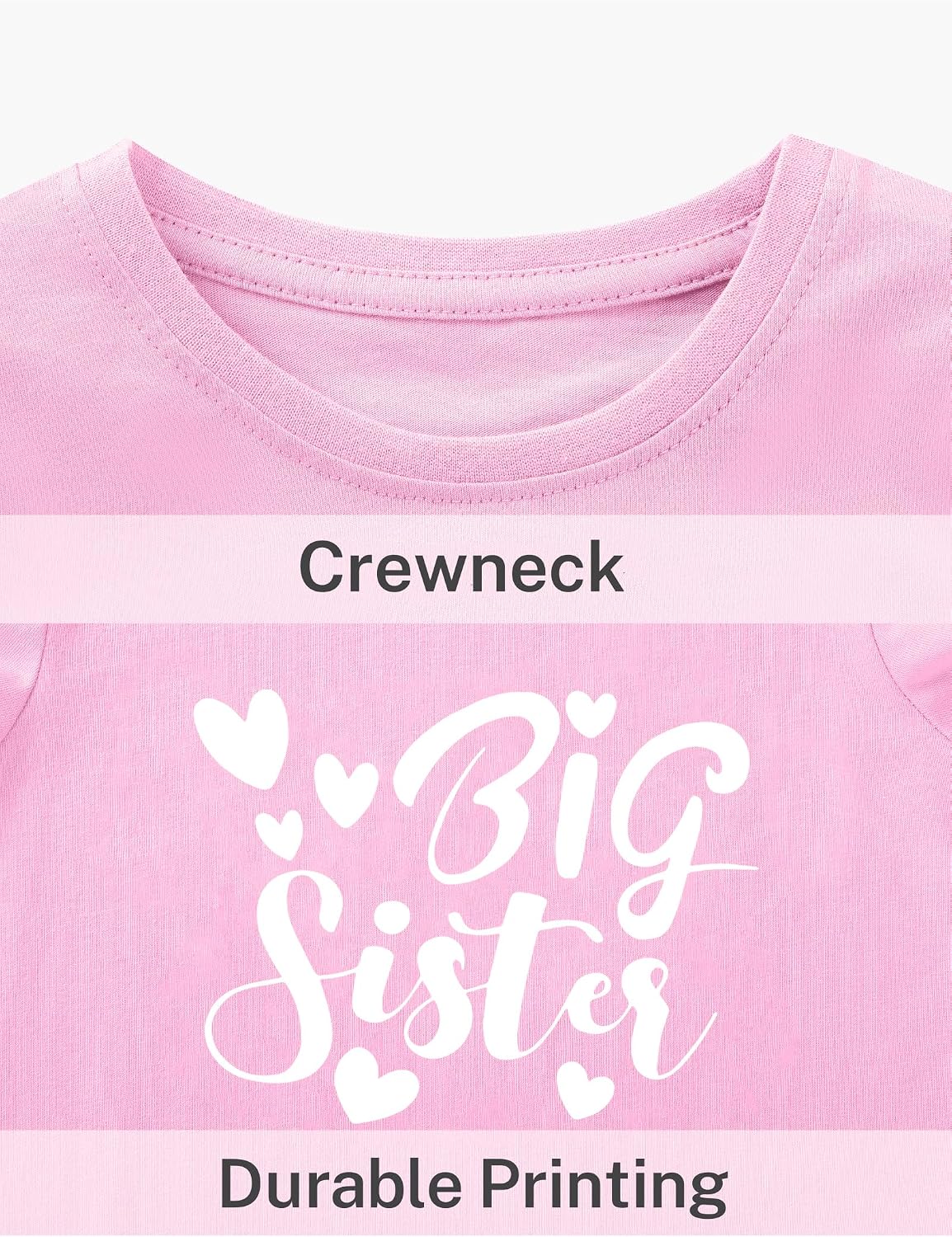 Big Sister Shirts for Toddler Girls Promoted to Big Sister Outfit Announcement T-Shirt for Girl Size 2-8 Years