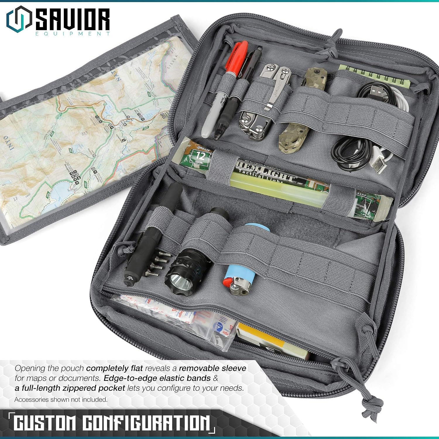 Savior Equipment Tactical Military MOLLE Admin Pouch Modular Utility Tools Multi-Purpose EDC Waist Belt Organizer Bag