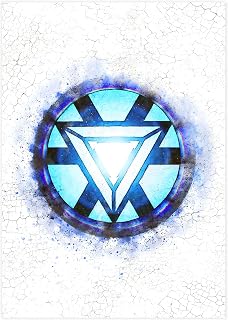 Iron Man Arc Reactor Logo, Marvel Universe Comic Book Fan Art Movie Posters, Tony Stark Industries Home Decor - Cotton Paper