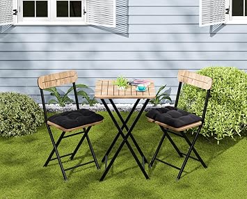 Bistro Set Cushioned Garden Table Chair Pine 1401