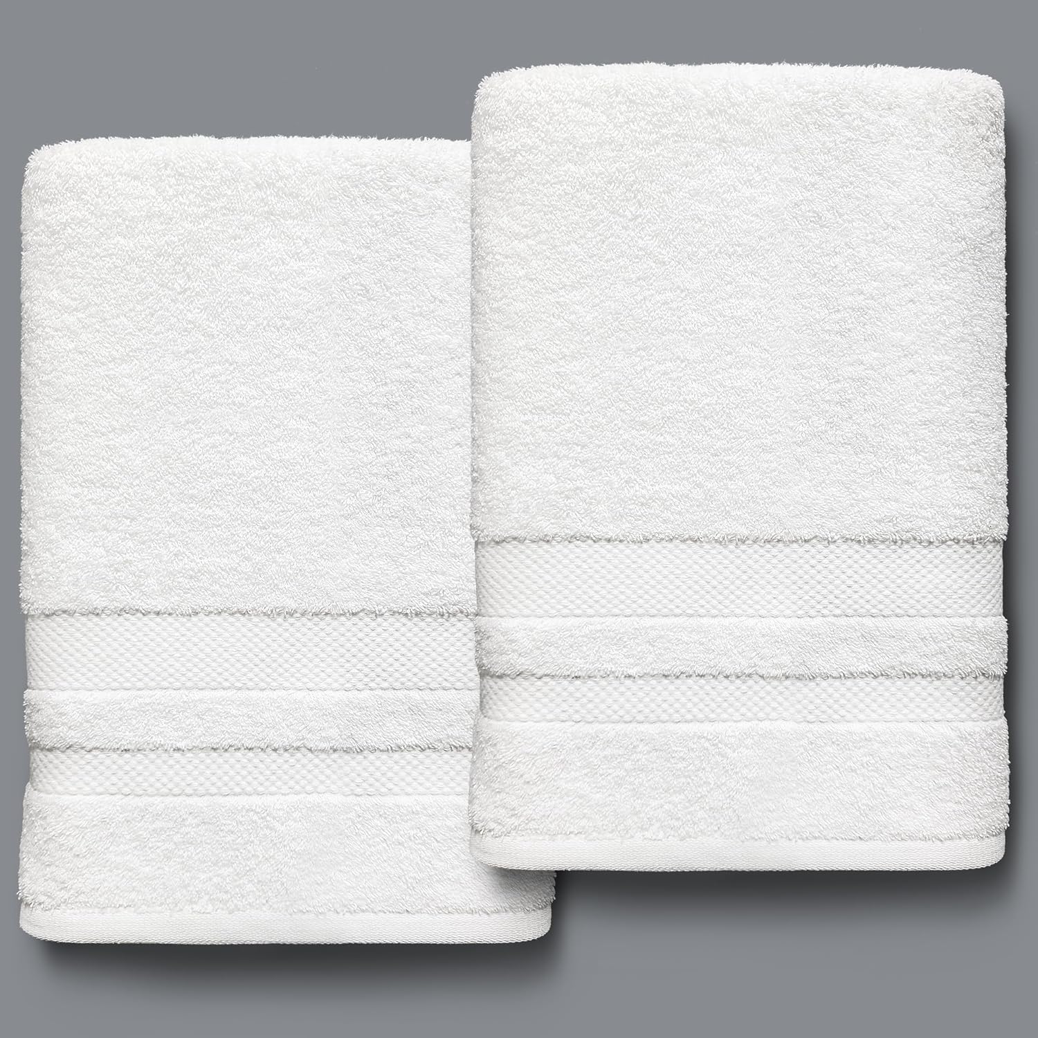 Premium Hotel Bath Towel Set 30"x 54" Durable, Soft and Absorbent Ring Spun Cotton 600GSM- Luxury Hotel & Spa Quality - Eco-Friendly (White, 4 Pack)
