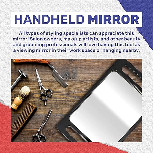 Miniatura 4 de BarberMate Espejo de bandeja de plástico con asas para peluqueros y estilistas
