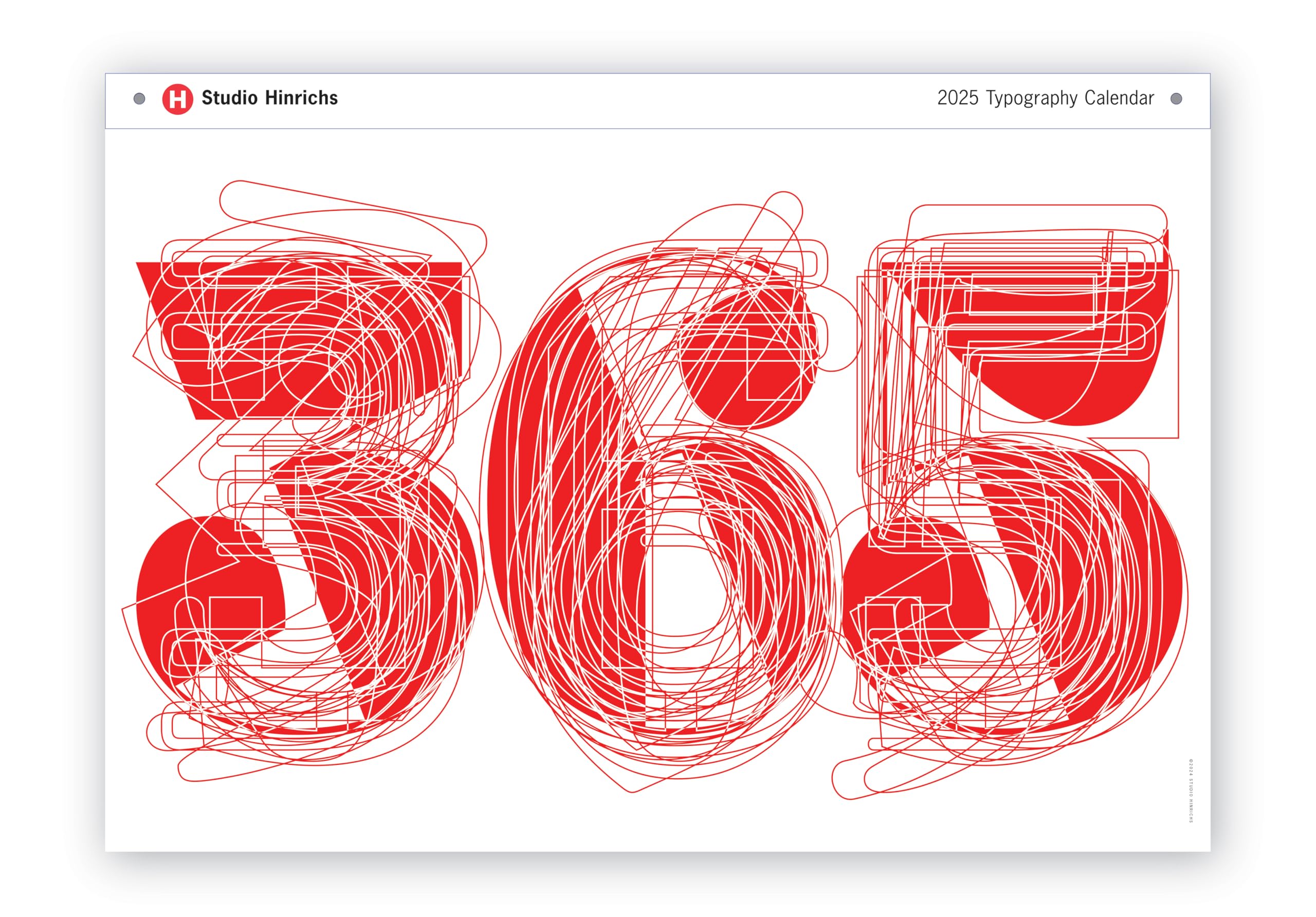 Large 2025 365 Typographic Calender (23"x33")
