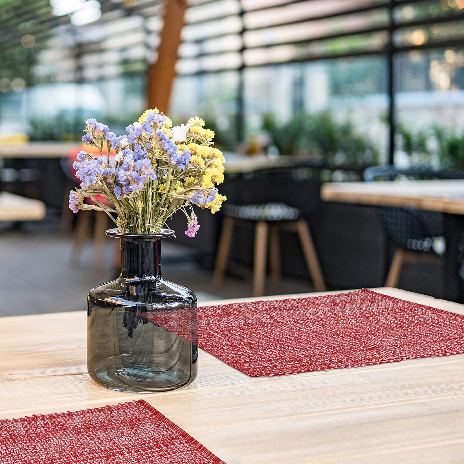 Urban Villa, Patriotic Special 100% Cotton Two Tone Place Mats,14''x 20'' Over Sized,Set of 6,Red/Blue/White, Every Day Use,Heavier Quality : Home & Kitchen