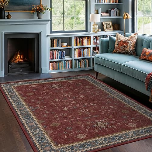 Miniatura 74 de Alfombra de Pasillo de Baño Lavable Oushak 2x5 - Floral Pastel Bohemio Ecléctico, Alfombra Pequeña Antideslizante de Pelo Bajo Resistente a Manchas