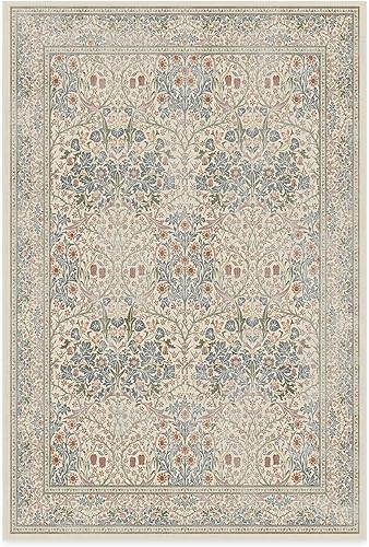 RUGGABLE x Morris & Co - Alfombra lavable perfecta para sala de estar, dormitorio, cocina, antideslizante, apta para niños, resistente a las manchas