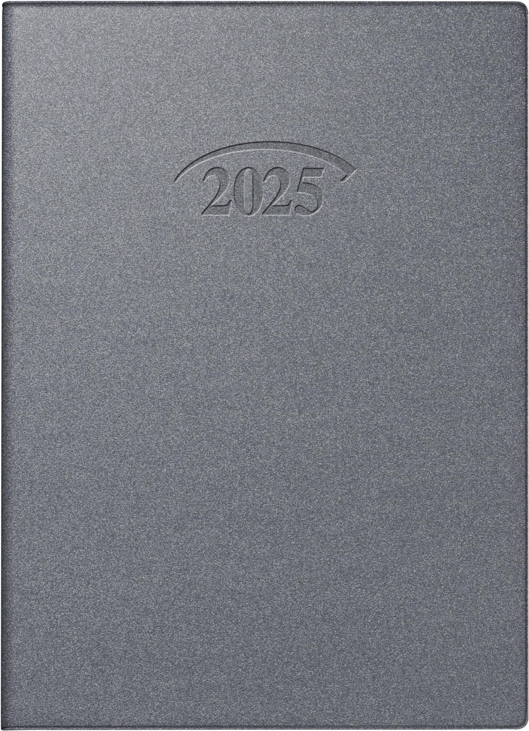 BRUNNEN Artistico 736 (2025) Pocket Diary 1 Page = 1 Day A6 368 Pages Plastic Cover Artistico Silver, silver colours