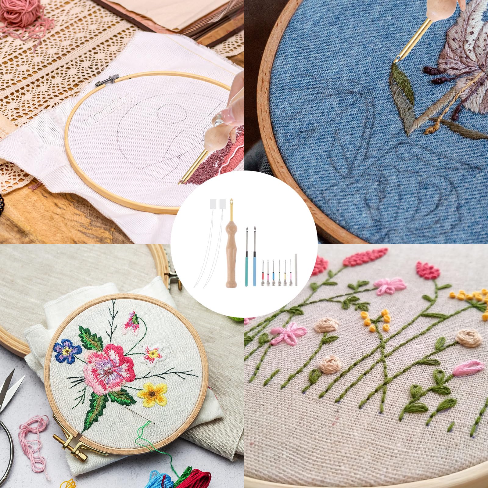 Set 12 Aghi Per Punch Needle - Kit Ricamo Con Aghi Di Diverse Dimensioni - Foto 9