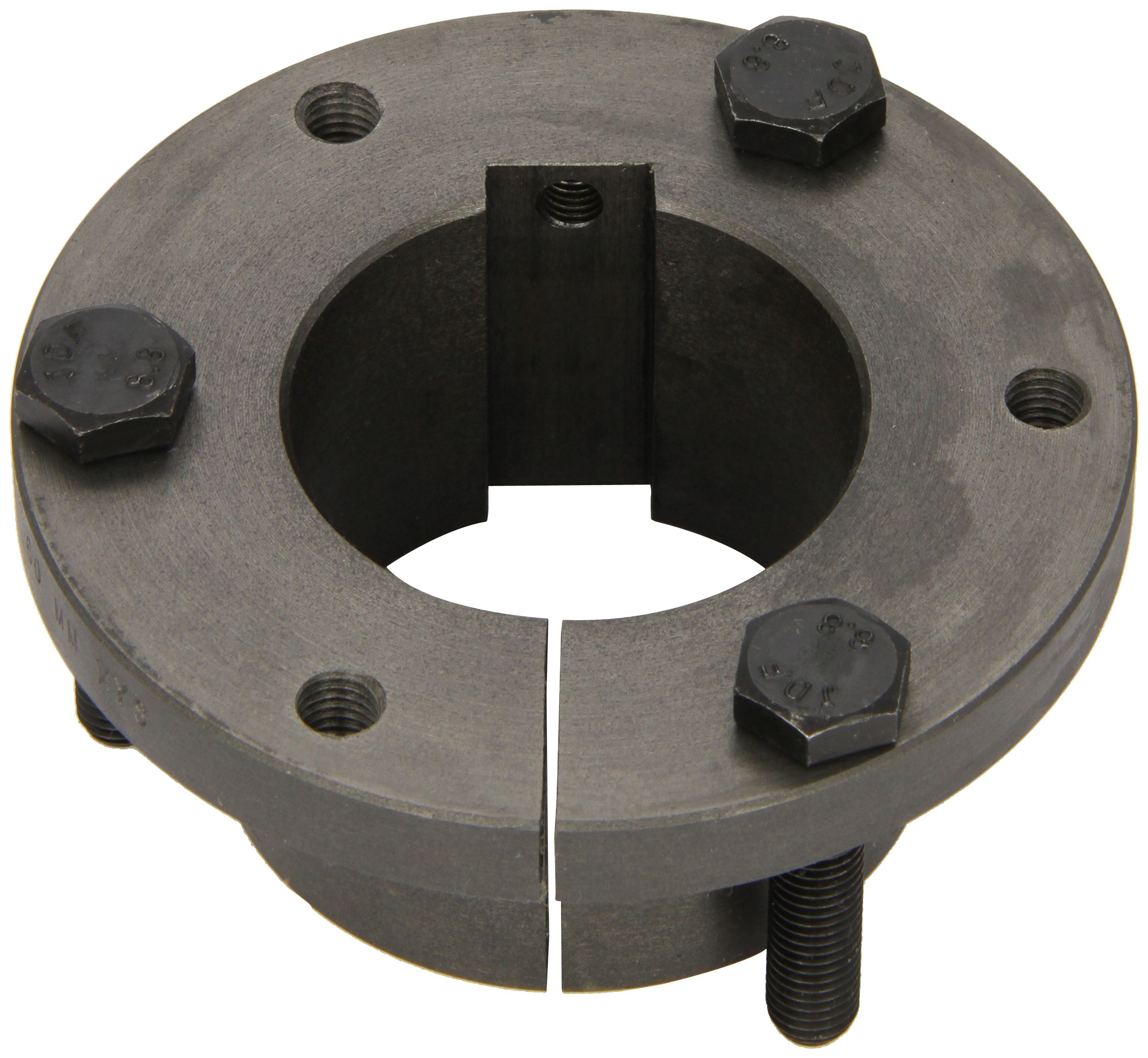 TB Woods Type SF SFM48MM Sure-Grip Bushing, Metric, 48 mm Bore, 79.4 mm OD, 50.8 mm Length, 1243 lbs/in Torque, Standard Design, Standard Keyway