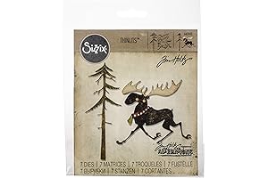 Sizzix Thinlits Dies Merry Moose by Tim Holtz 7-Pack (Red)