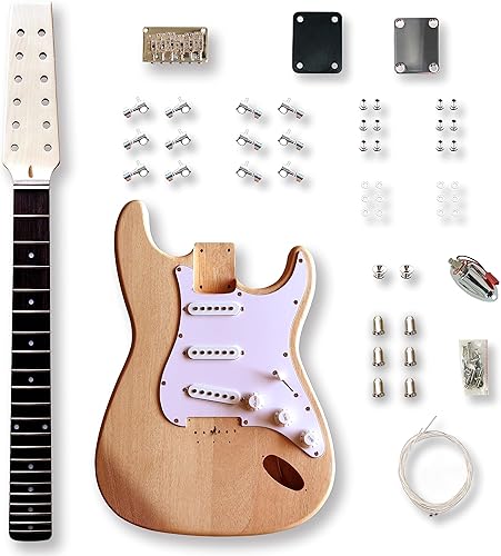 BexGears DIY 12 cuerdas ST estilo guitarra eléctrica kits caoba cuerpo arce cuello usted construye la guitarra