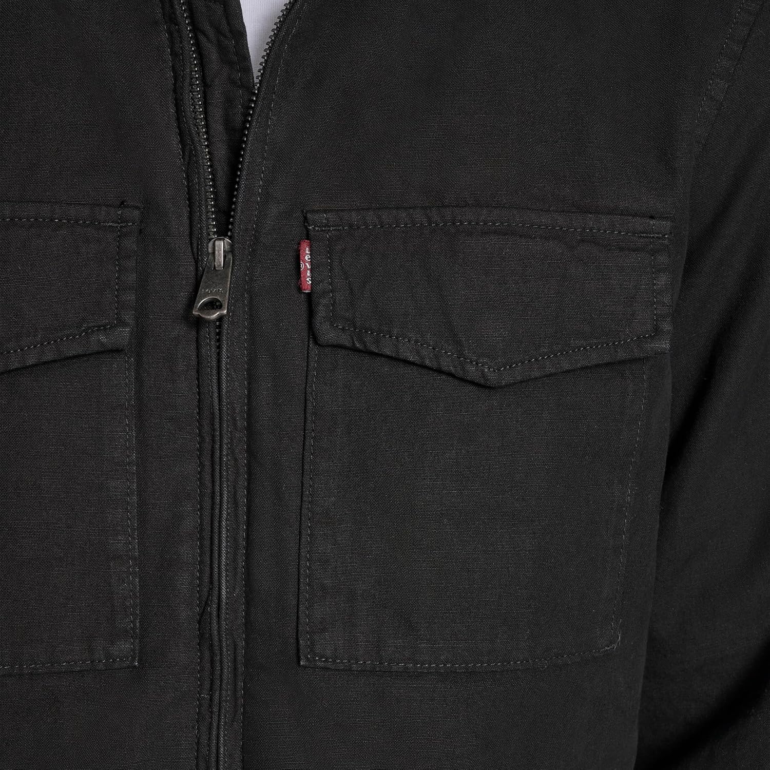 Levi's Men's Stand Collar Cotton Military Jacket With Hidden Hood - Image 6