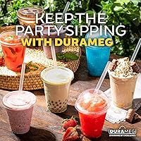 Vista 8 de Durameg [100 unidades – 12 onzas.] Vasos desechables de plástico PET transparente con tapas de cúpula