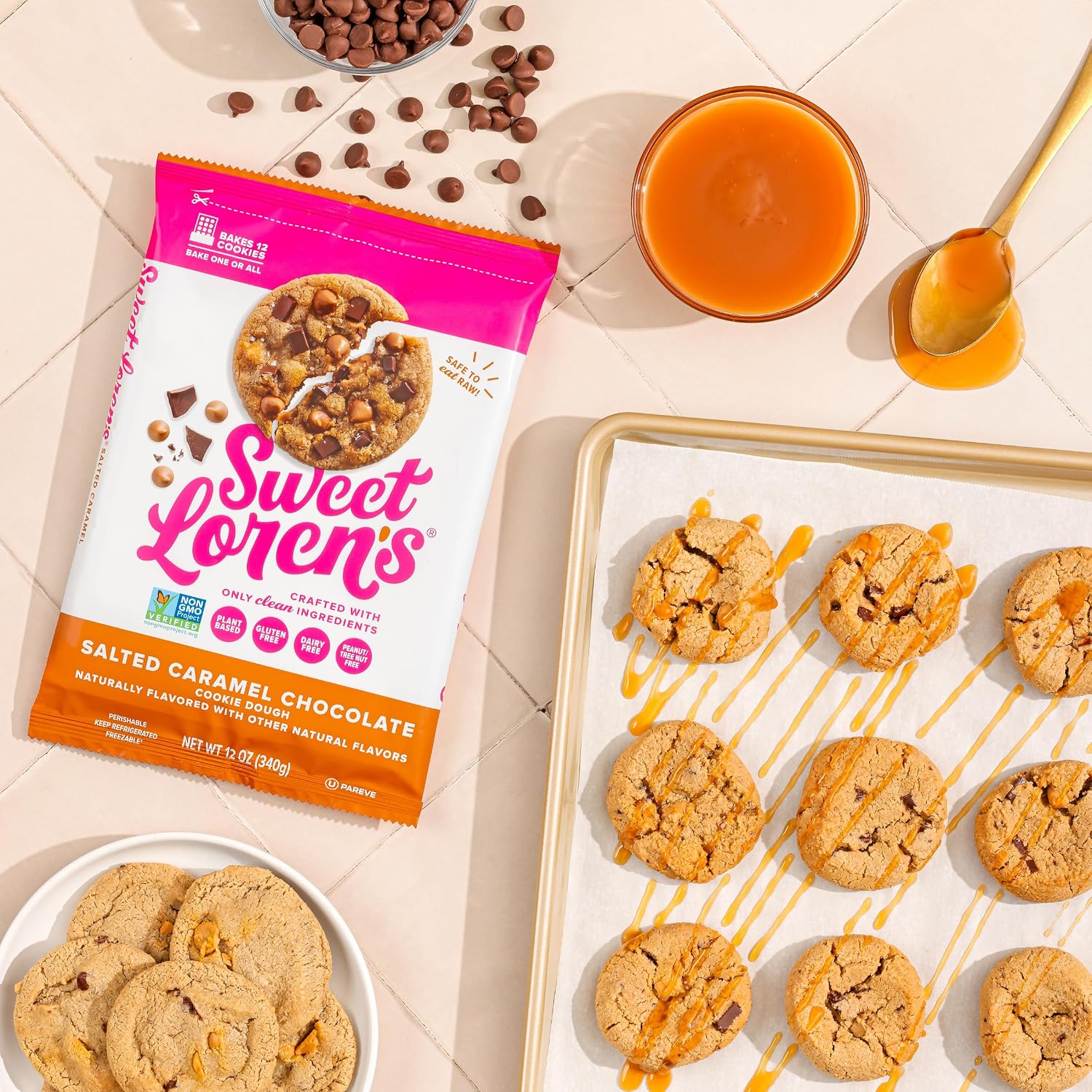 Sweet Loren's Gluten Free & Vegan Salted Caramel Chocolate Cookie Dough image 3
