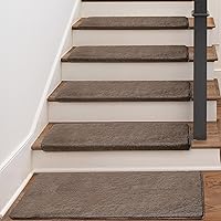 Vista 2 de PURE ERA - Alfombras para peldaños, de felpa suave, con bordes redondeados, de interiores, aptas para mascotas, antideslizantes, sin cinta, lavables