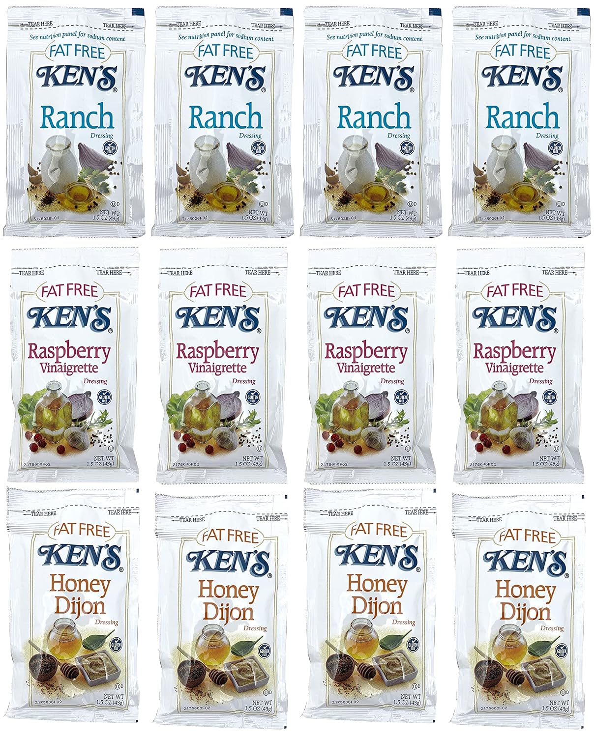 Ken’s Fat Free Salad Dressing Packets Variety Pack Fat