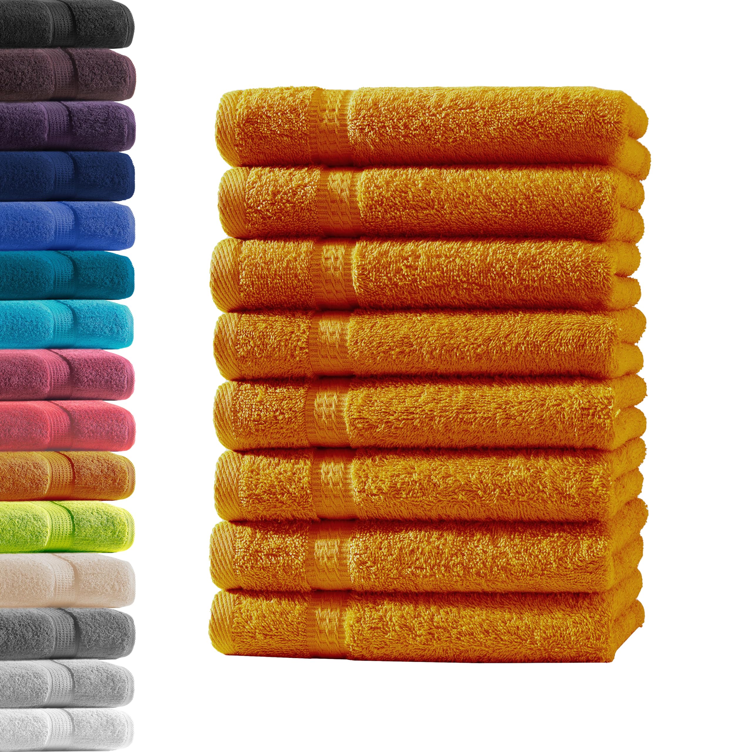 8X Gästetuch | Terra | 100% Baumwolle Frottier | Oeko-TEX® Standard 100 | Premium Qualität 500 g/m²