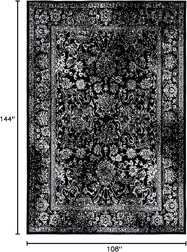 Miniatura 518 de Safavieh colección Adirondack - Alfombra de área, 6 x 9 pies, gris y azul, diseño oriental desgastado, no desprende pelusa, fácil cuidado, ideal