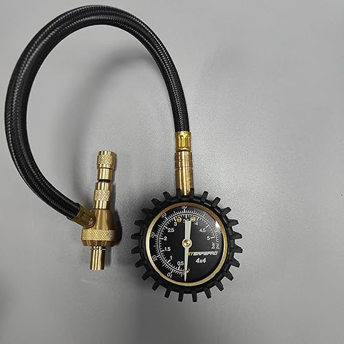 Miniatura 10 de 2 en 1 profesional de aire rápido desinflador de neumáticos, medidor de presión de 75 psi, kit de aire rápido para todo terreno con mandril especial