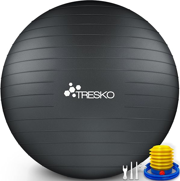 TRESKO Palla Fitness, Palla Pilates Anti-Scoppio 55cm/65cm/75cm/85cm Palla da Ginnastica con Pompa Rapida per Fitness Yoga e Pilates - 1