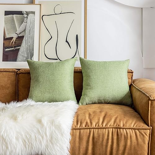Miniatura 3 de Demetex Juego de 2 fundas de almohada verdes de 18 x 18 pulgadas, almohadas verdes salvia para sofá, dormitorio, sala de estar, día de San Patricio,