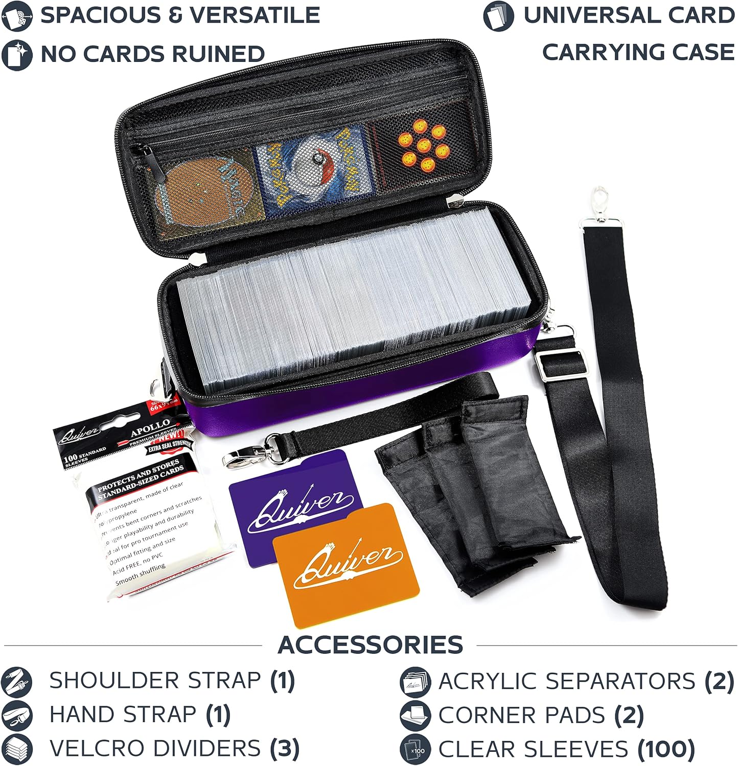 Quiver Time Purple Quiver Collector Card Carrying Case Card/Deck