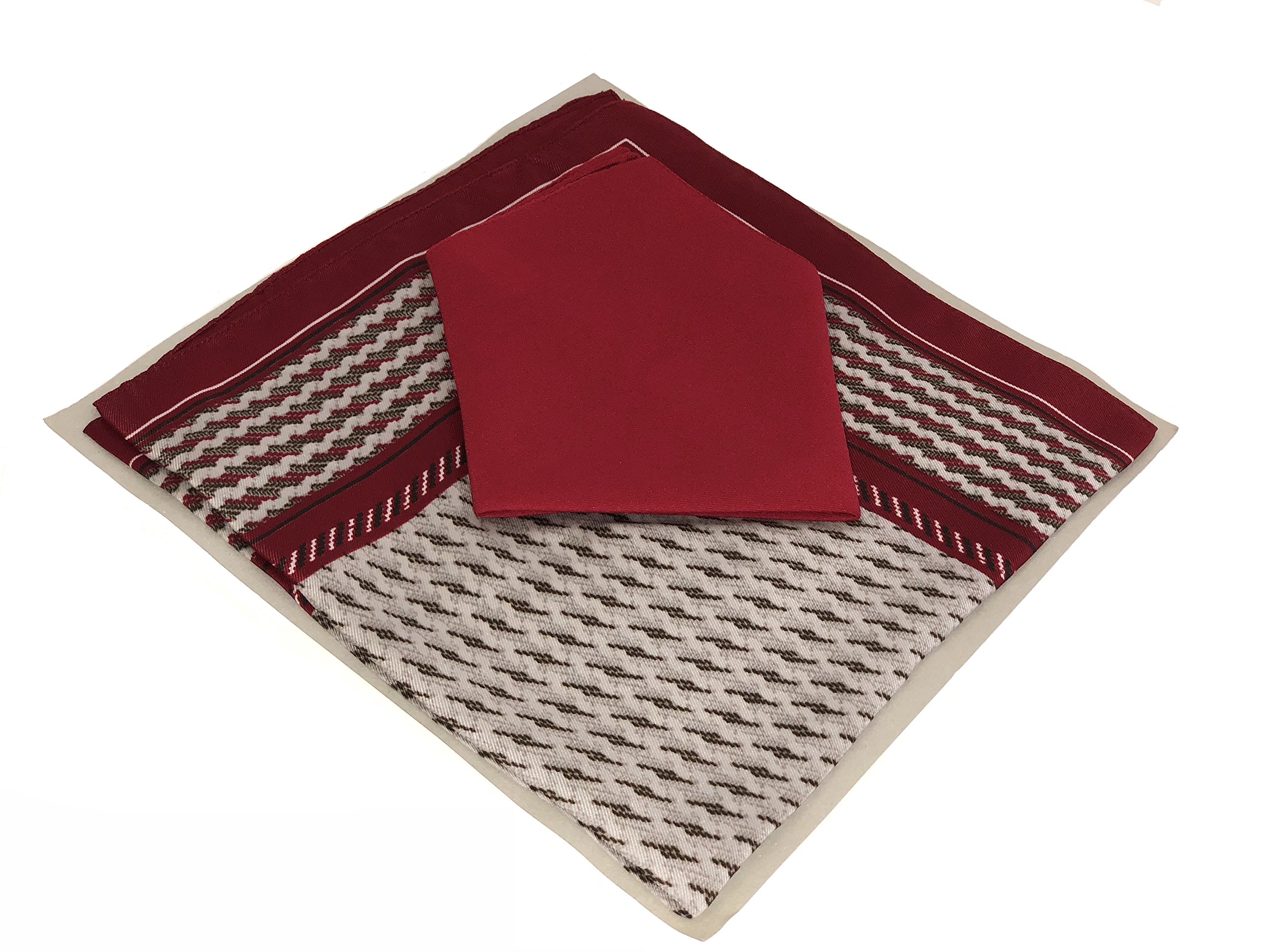 2 Sets Men's Handkerchiefs(OneSolid & One Pattern Set) Pack of 2