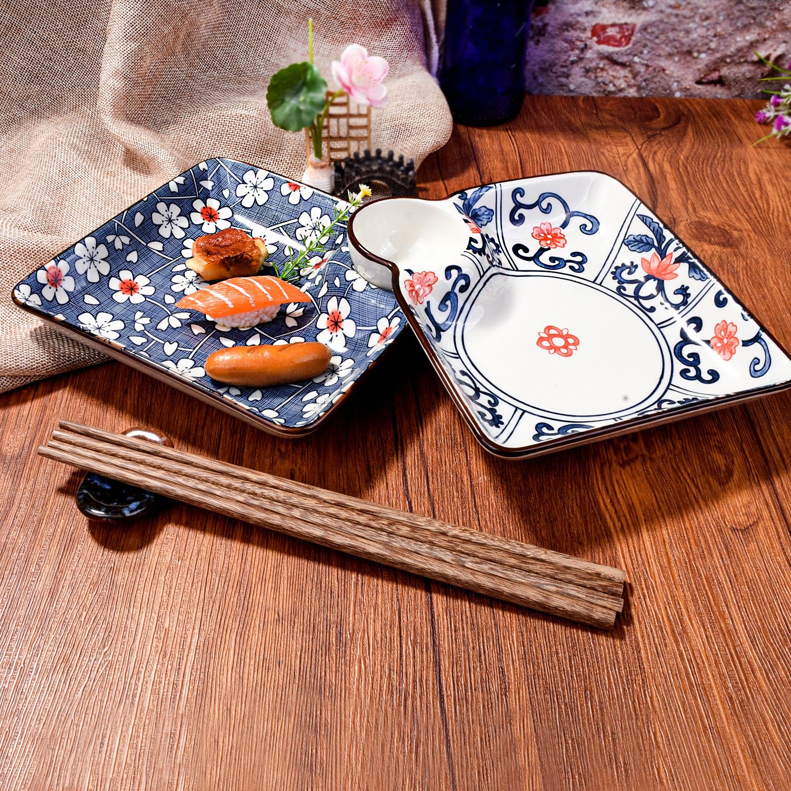 SANYOJAPAN デニム食器 Amazon.com | Swlthwen Japanese Style Sushi Dumpling Plate and